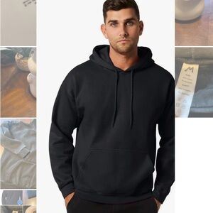 Black Relaxed Fit Sweatshirt with Hood